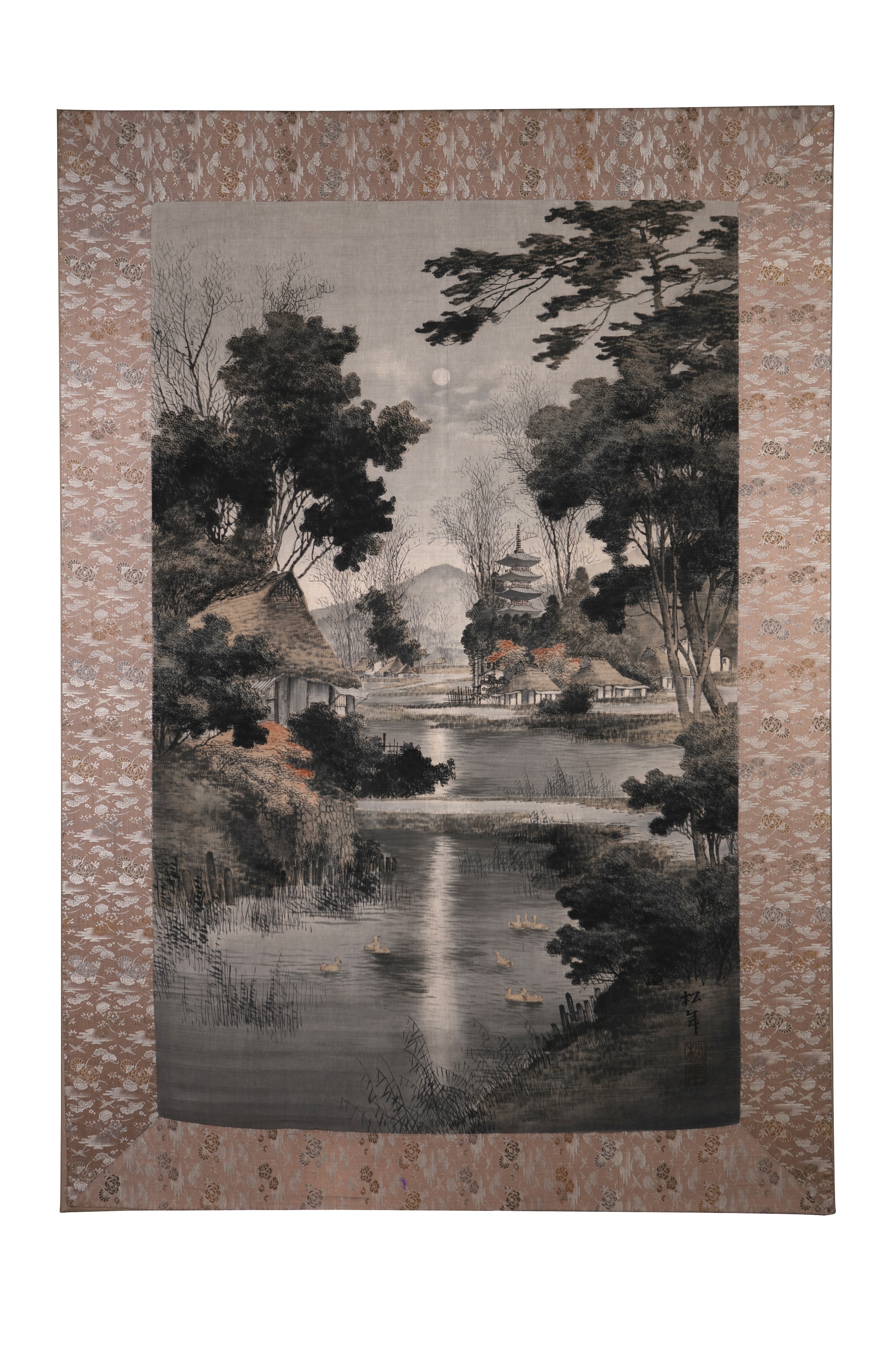 Panels with silk velvet painting